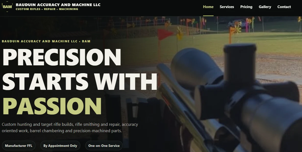 Bauduin Accuracy & Machine website homepage screenshot